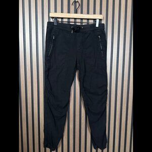 James Perse Pants 1 / US Small Womens Black Twill Biker Pocket Zip Joggers